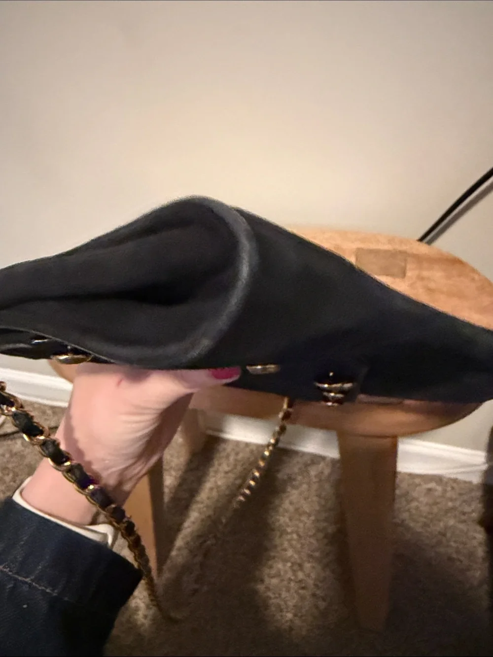 Vintage Chanel Black Suede Crossbody Flap Bag